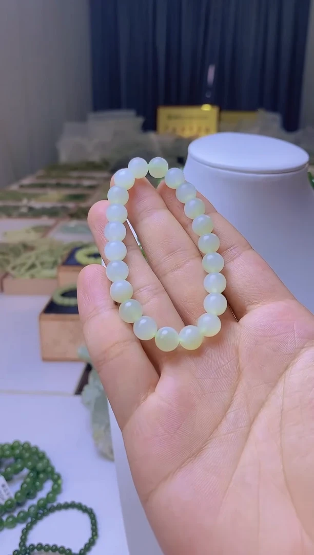 手串未镶嵌和田玉天然和田玉冰晴水卡8mm手串一件