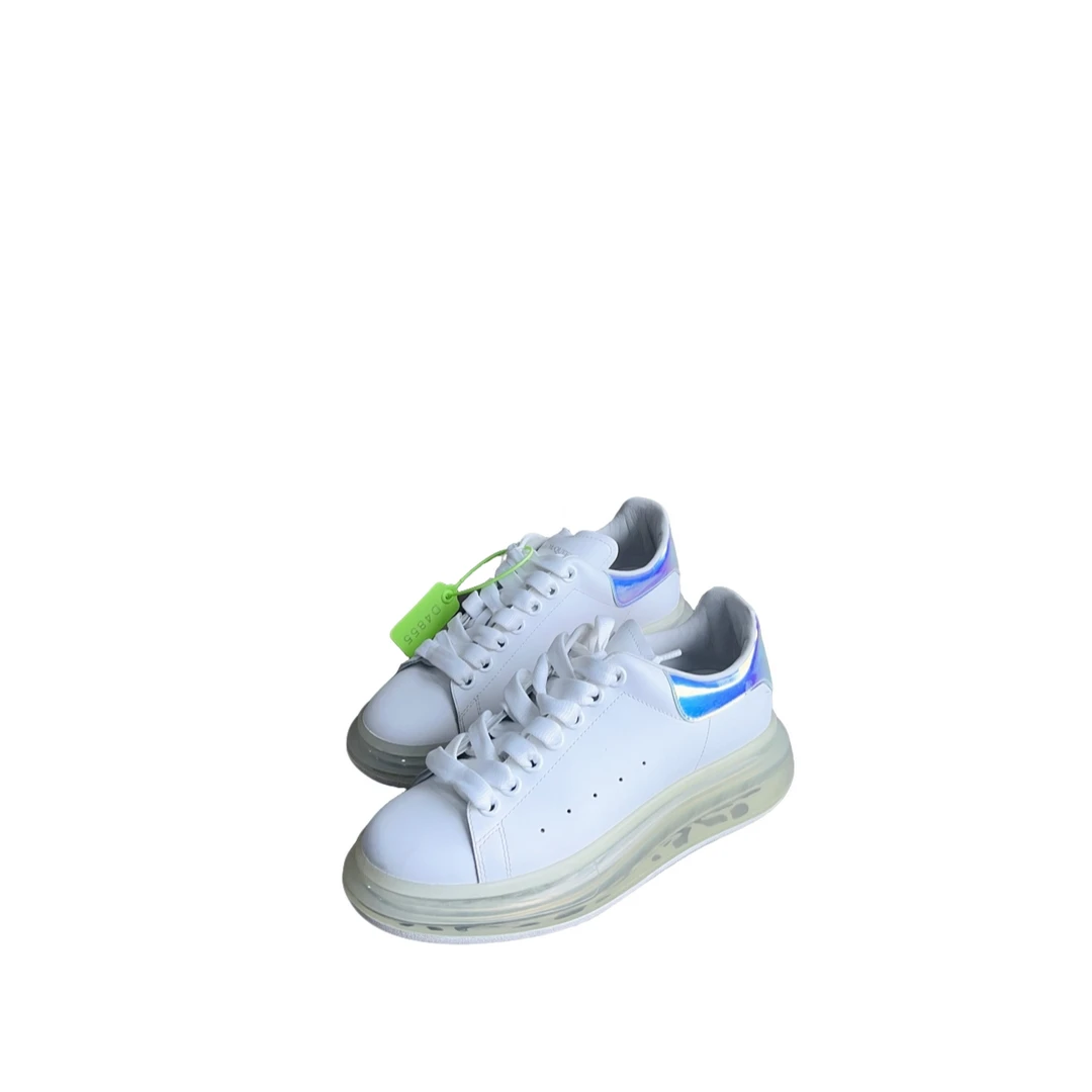 95新 Alexander McQueen/亚历山大·麦昆 炫彩气垫小白鞋38码d4855