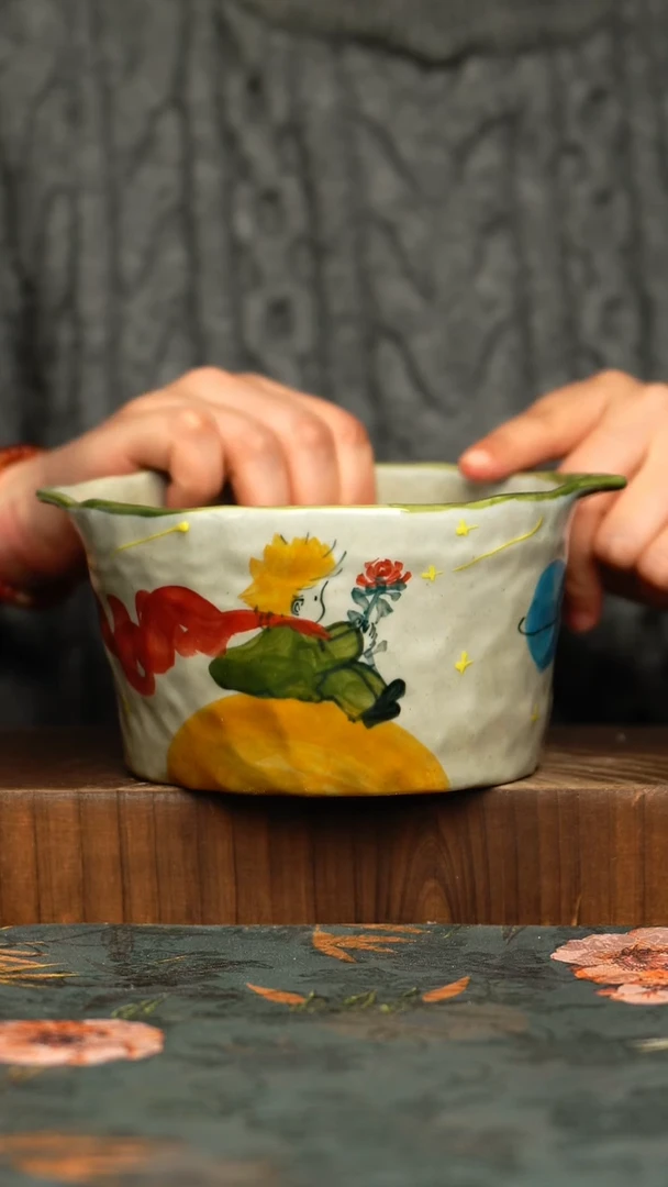杯釉下彩手工手绘同款陶器
