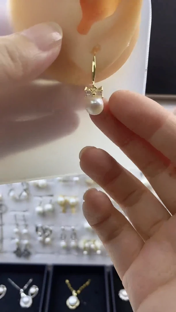 合金耳饰淡水珍珠45
