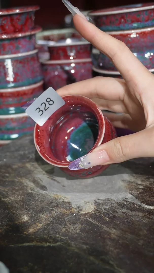 摆件陶精品窑变钧瓷茶器