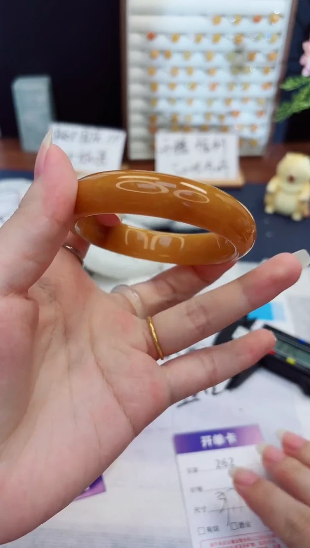 未镶嵌手镯石英质玉262-财气镯-圈口57