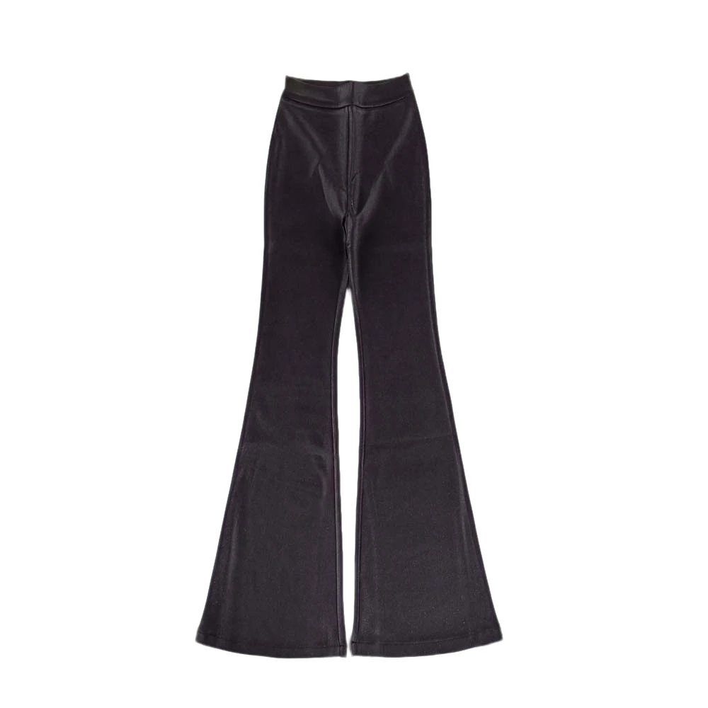 1698【黑色亮面后拉链雪花绒微喇叭】春秋款 60-2