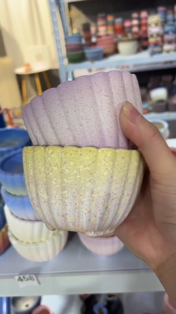 兜***毛麦饭石粗陶多肉花盆两个