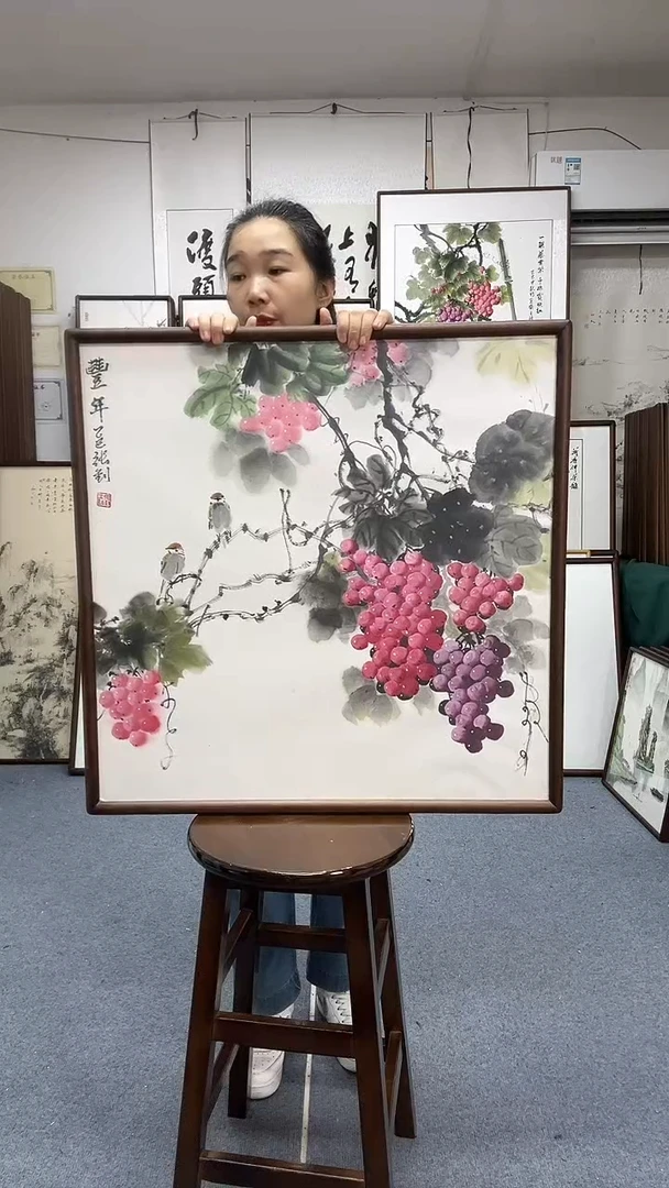 国画尺寸70*70实木画框京东包邮手绘