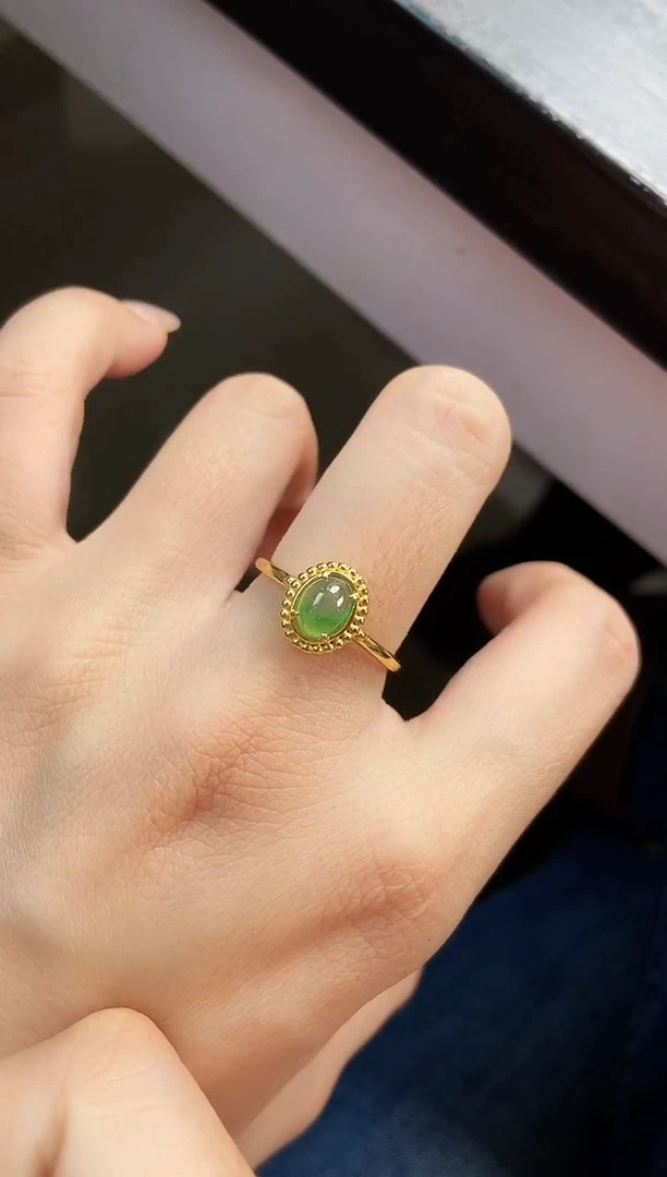 银S925镶嵌戒指翡翠012