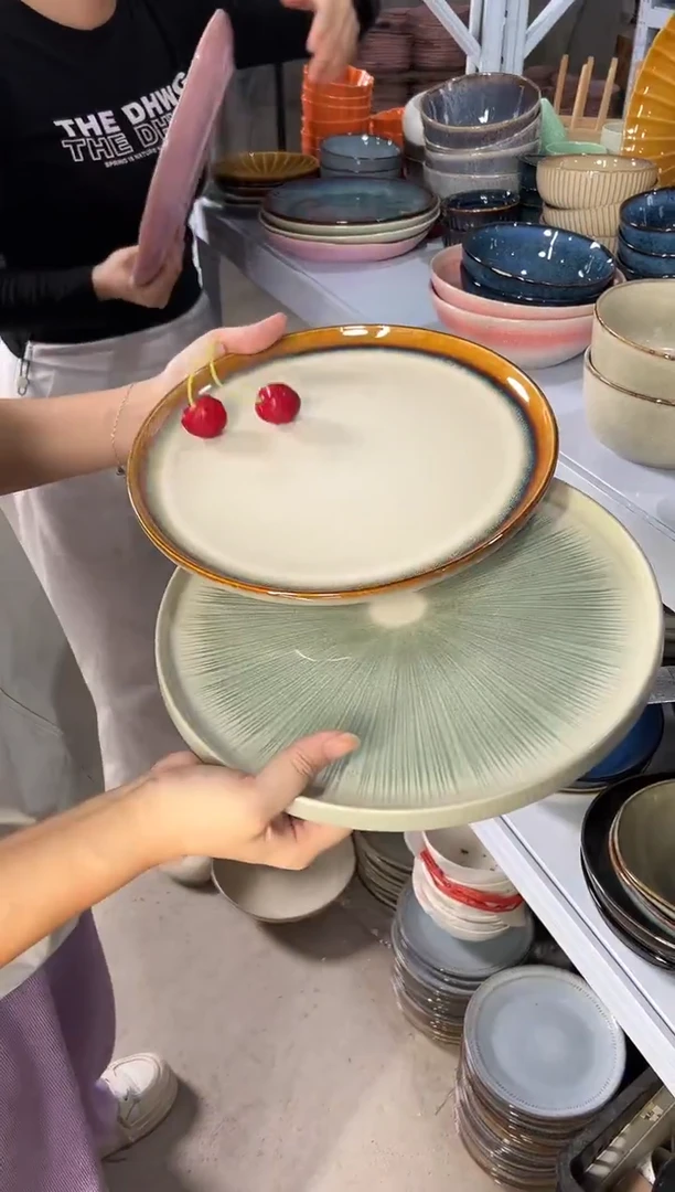 陶瓷外贸尾货瑕疵满20包邮X2大盘