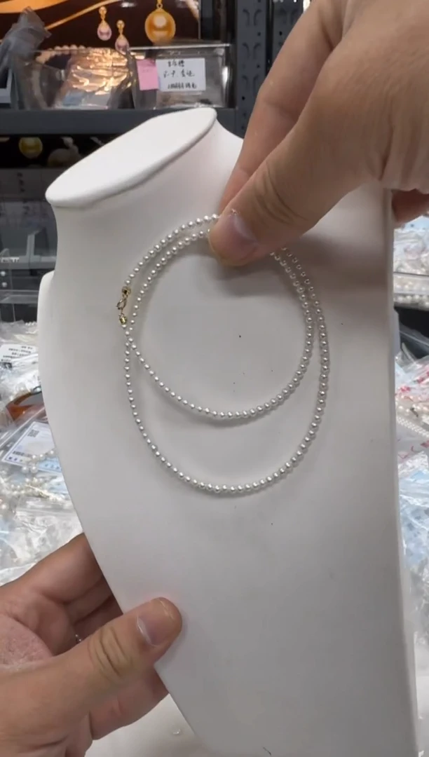 【闪购商品】淡水珍珠项链18K金镶嵌3mm