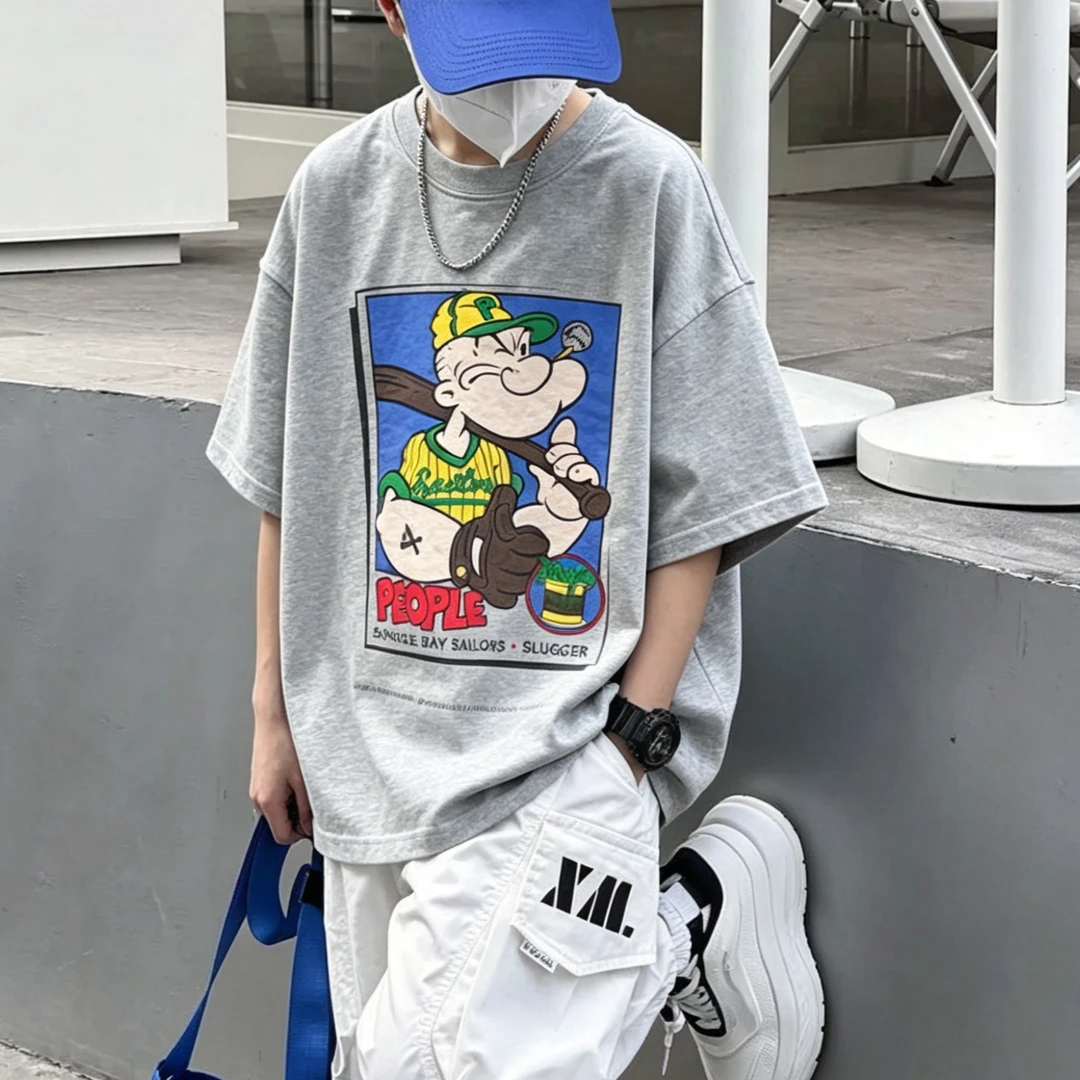 【杨少华童装】夏季大力水手复古美式印花短袖T恤新款99223