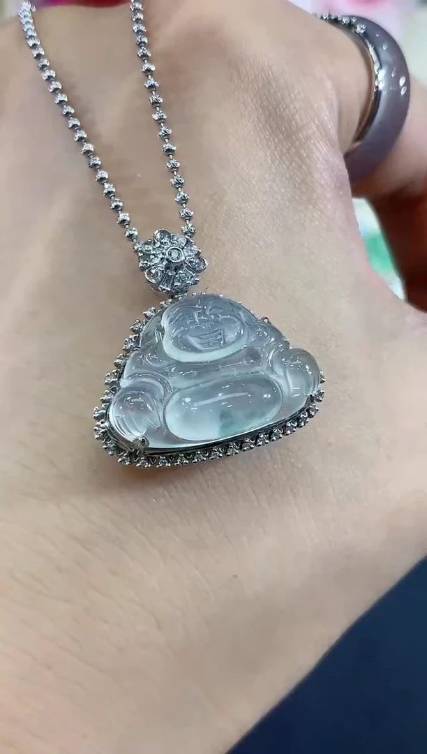 吊坠(不含链)18K金镶嵌翡翠B109
