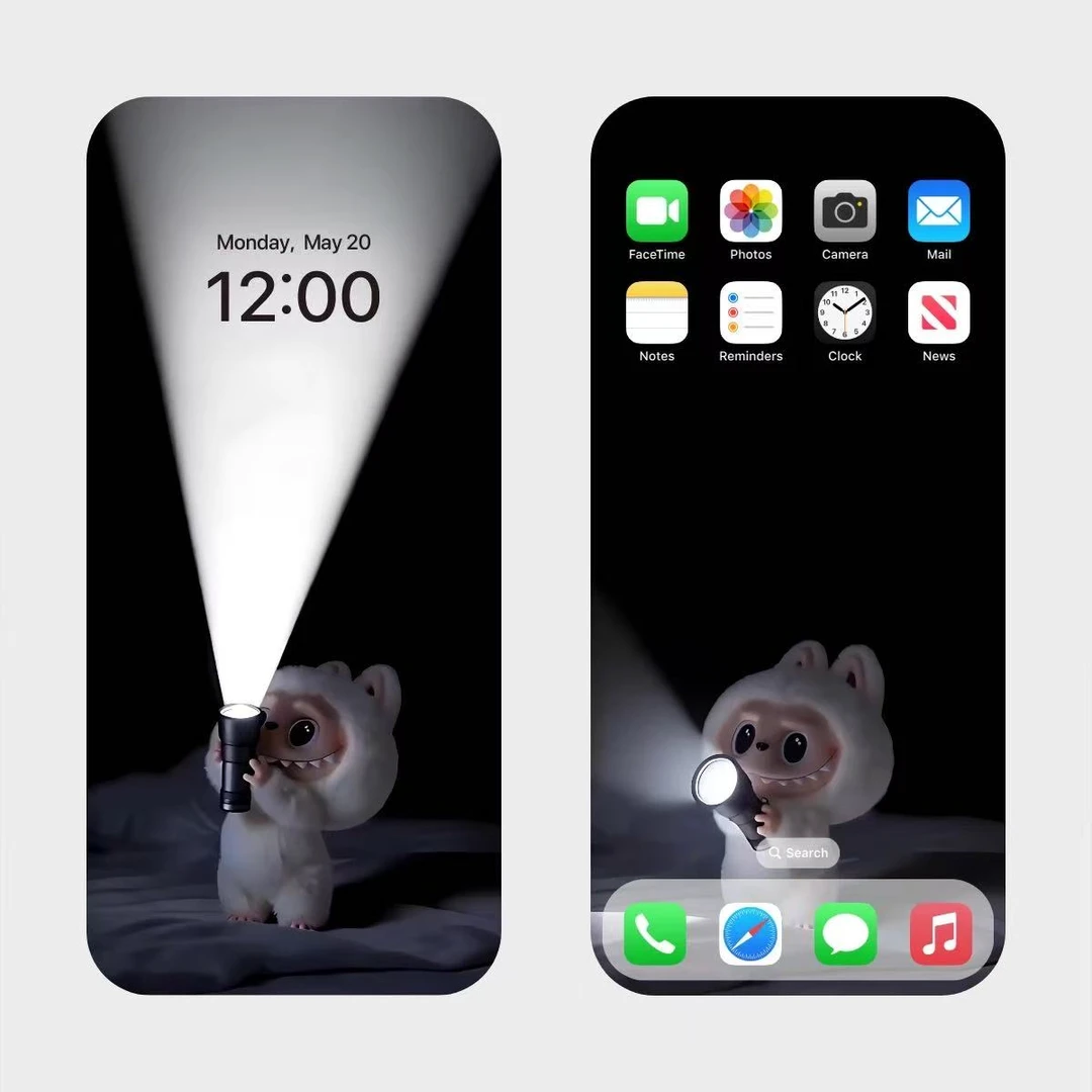 拉布布Labubu点亮时间高清动态壁纸iPhone手机ipad平板电脑壁纸图