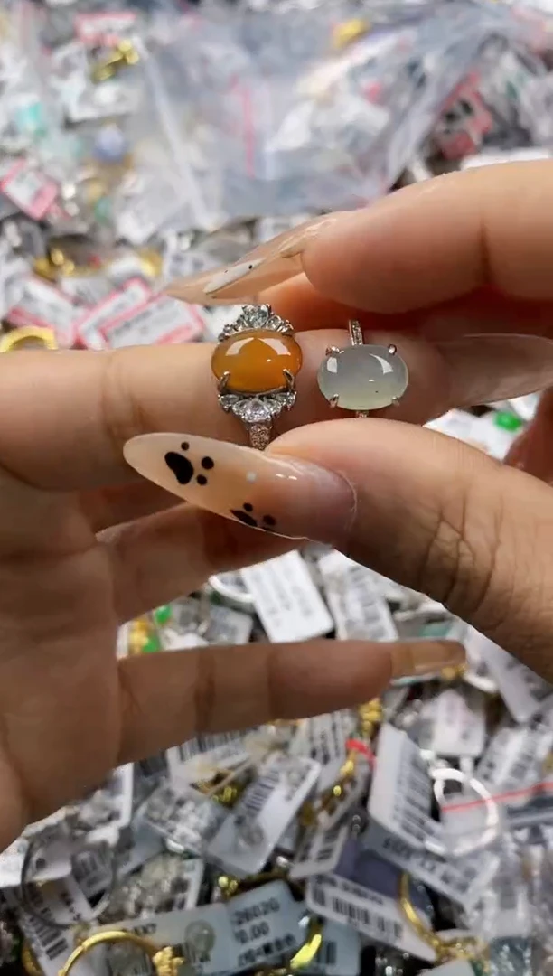 翡翠戒指银S925镶嵌111111   2