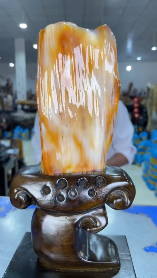 【闪购商品】硅化玉摆件未镶嵌14