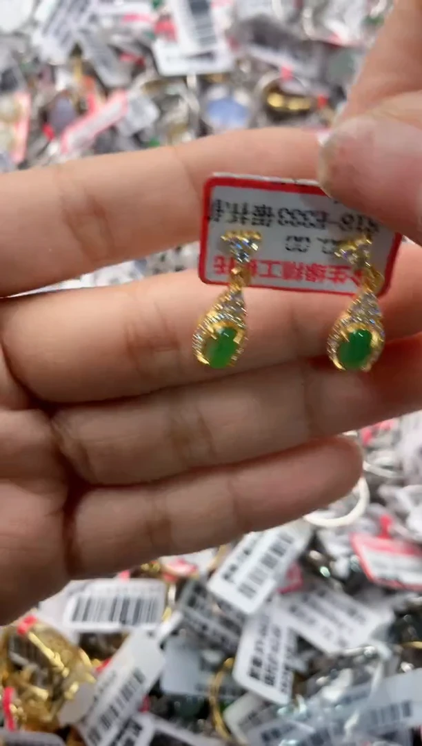 银S925镶嵌戒指翡翠1010---4