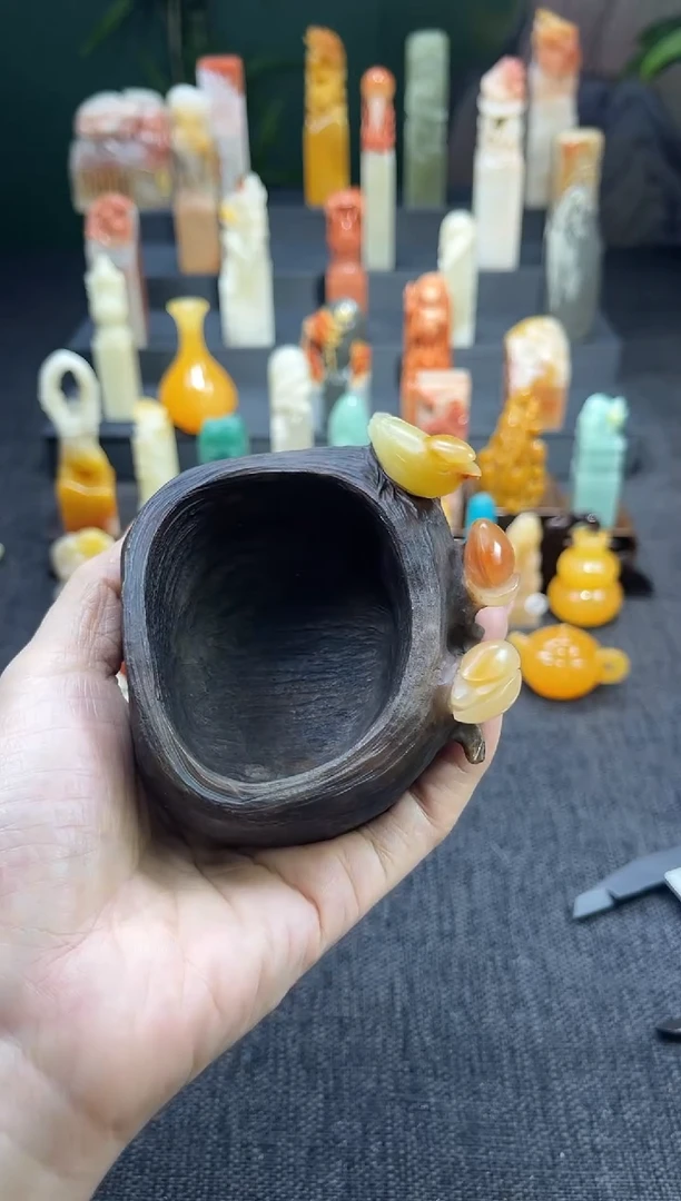 昌化石印石笔洗