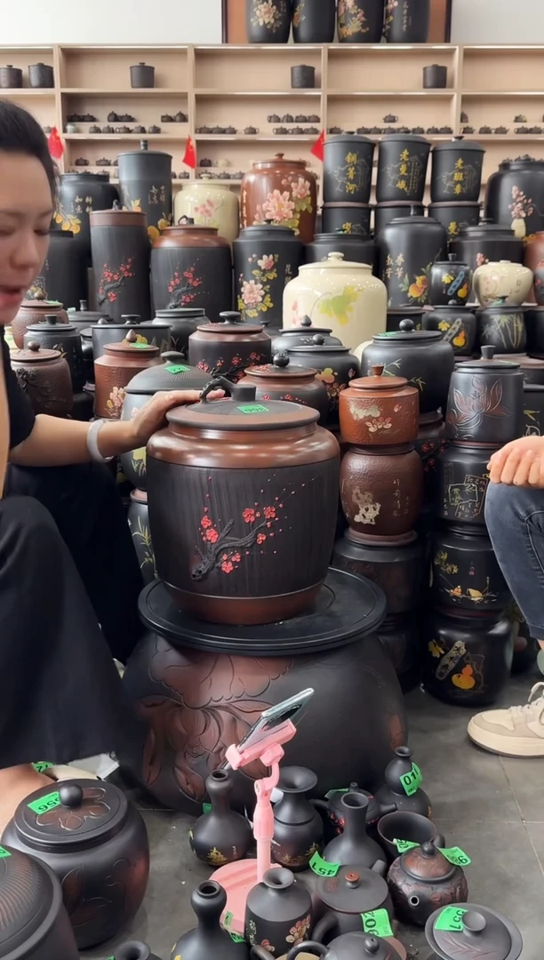 罐完品小茶缸高33cm  红梅  366