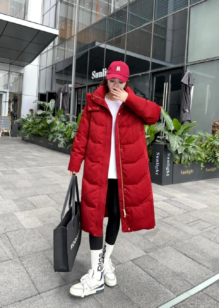 【索侖莎】衣长100 2024新冬款长款羽绒服569-5女款