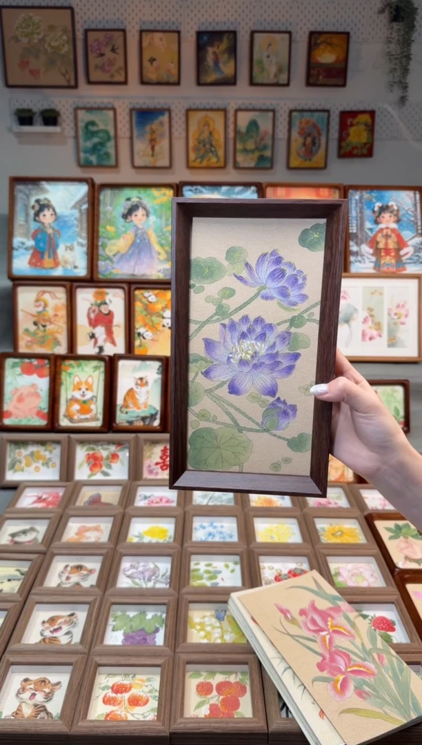 国画紫睡莲 手绘国画27