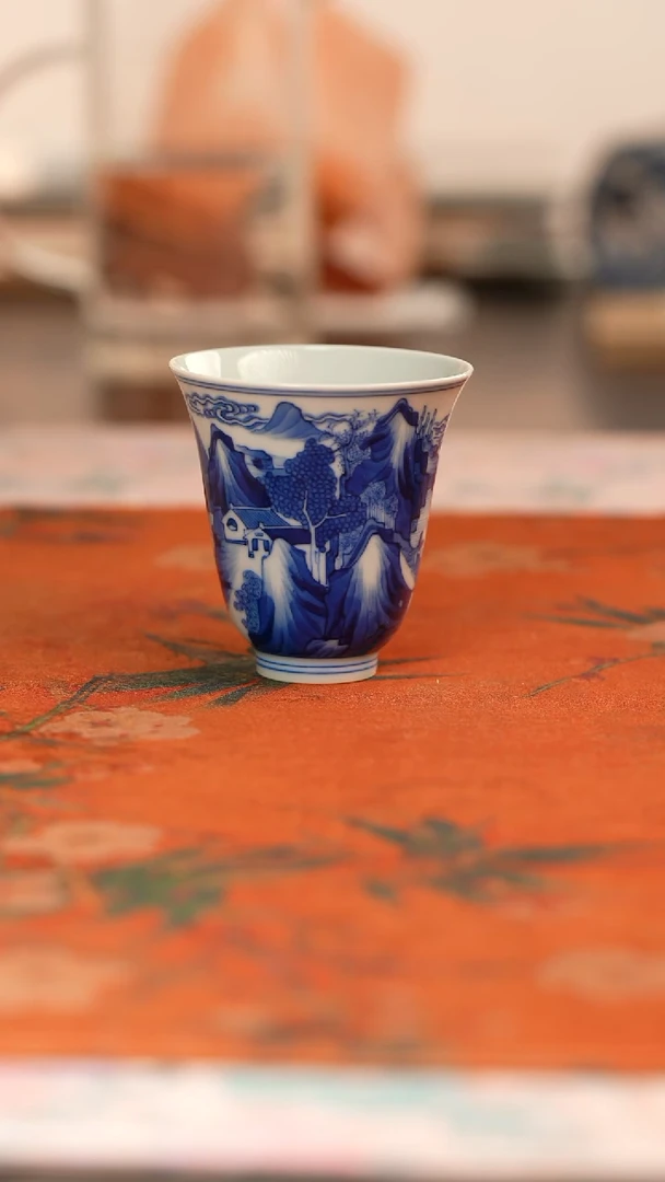 张哈哈陶瓷精选仿古山水闻香杯