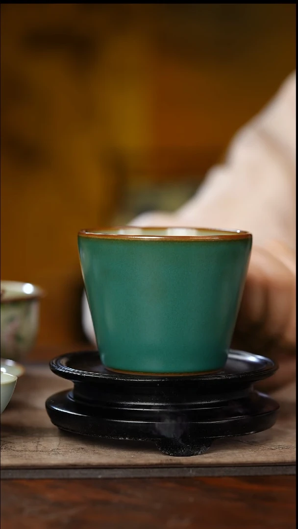 气柴窑 松石绿 小可乐杯