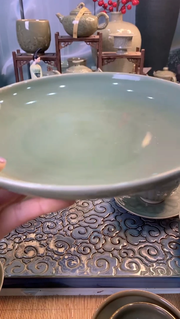 瓷片8英寸素面盘】微瑕1只b000002