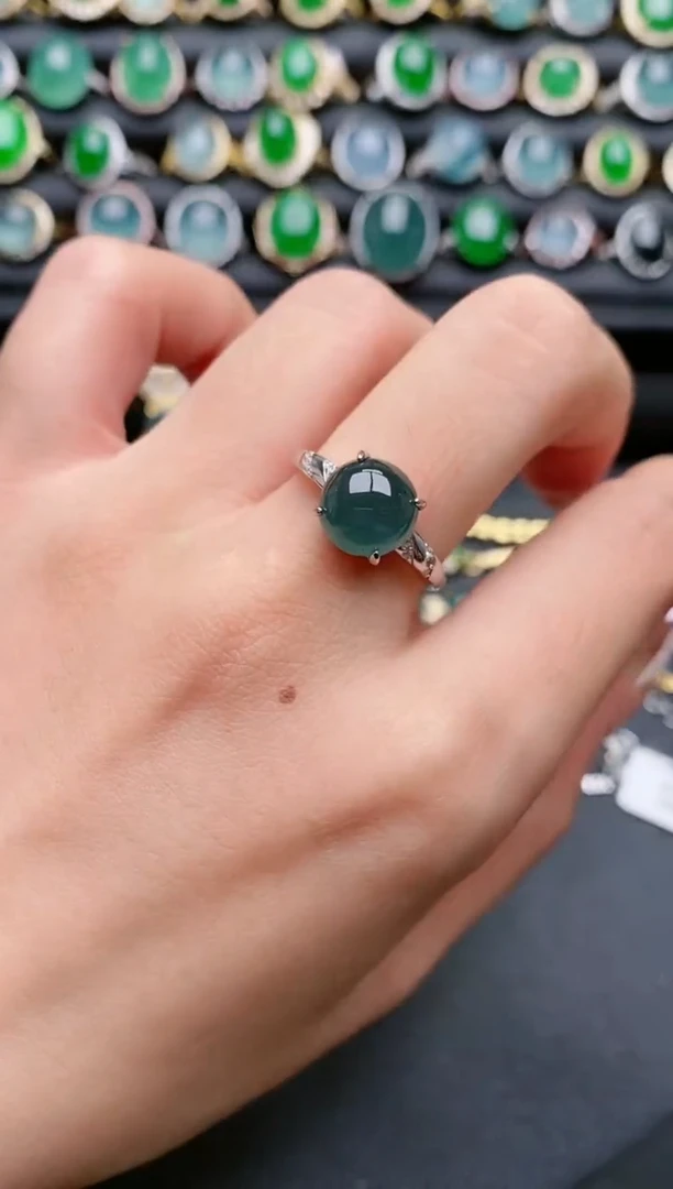 【闪购商品】翡翠戒指银S925镶嵌11111