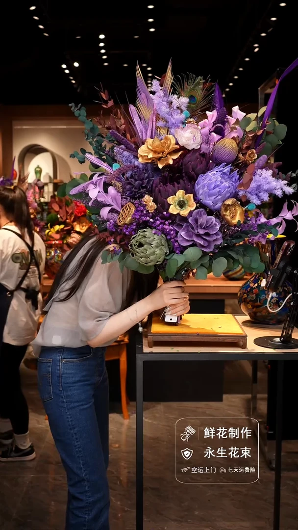 手工艺品琉璃手工花器花束空运包邮送货上门-以图片为准