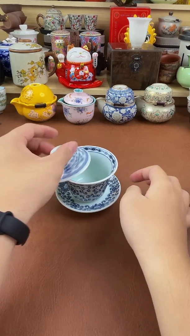 陶瓷茶具摆件旅行套组