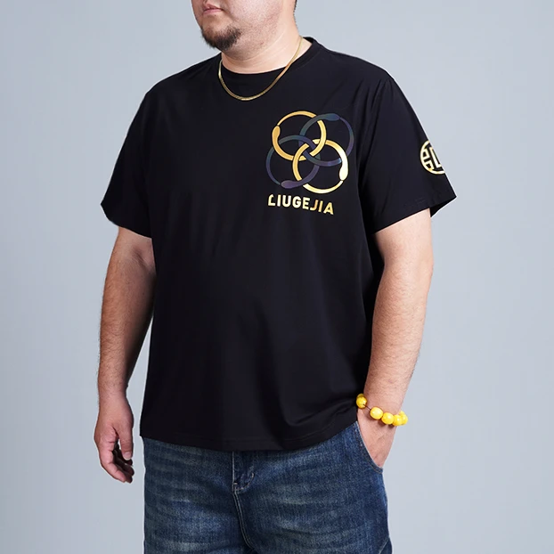 LIUGEJIA/六个加潮牌大码200-420斤男士夏季休闲t恤T恤短袖T6298
