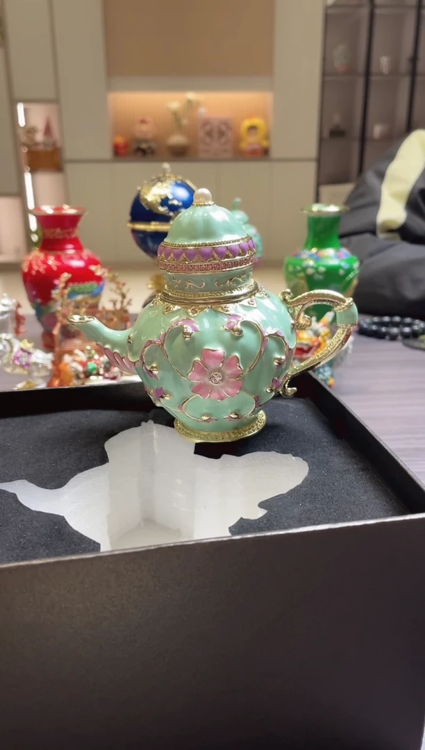 摆件七宝烧珐琅彩首饰盒