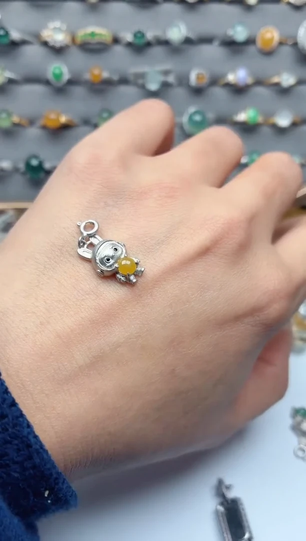 吊坠(不含链)银S925镶嵌翡翠.