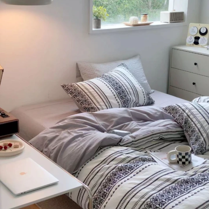 【波西米亚】2*2.3床单款双人四件套 灰色