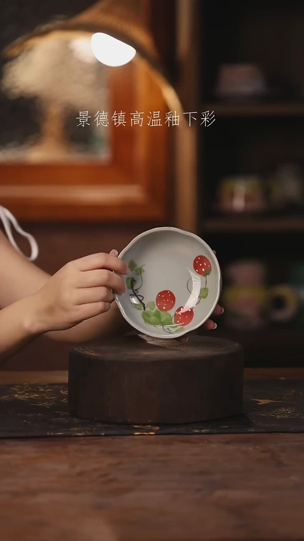 陶瓷景德镇高温釉下手绘陶瓷4458