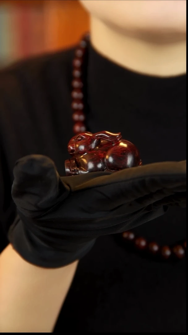 降真香手串/手链清*海南红降土埋玉化料前兔无量摆件把件