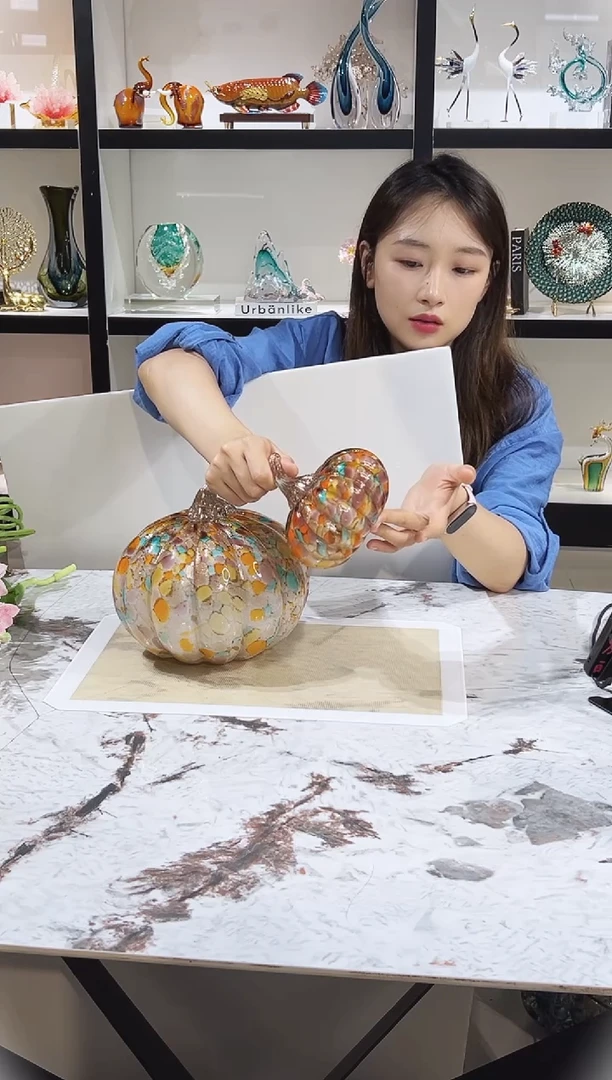 琉璃南瓜摆件对装