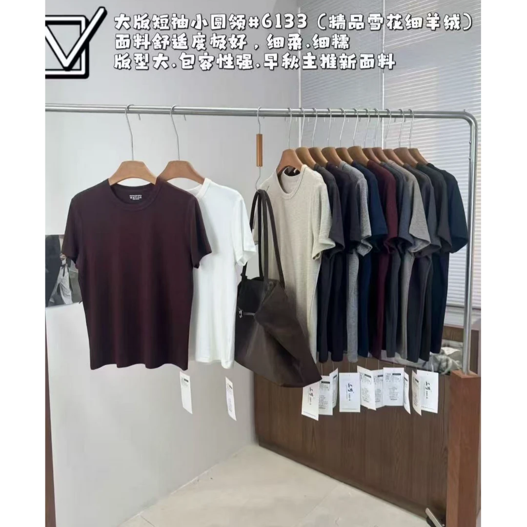 薇莎6133【ins】秋款常规不起球吸汗常规时舒适圆领短袖T恤