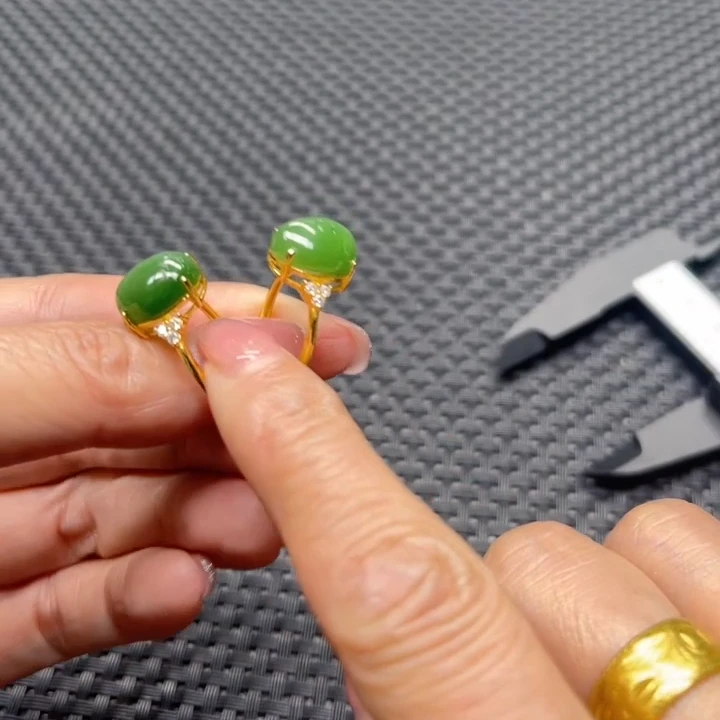 【老郑家】925银镶和田玉戒指 (多样性发一件)