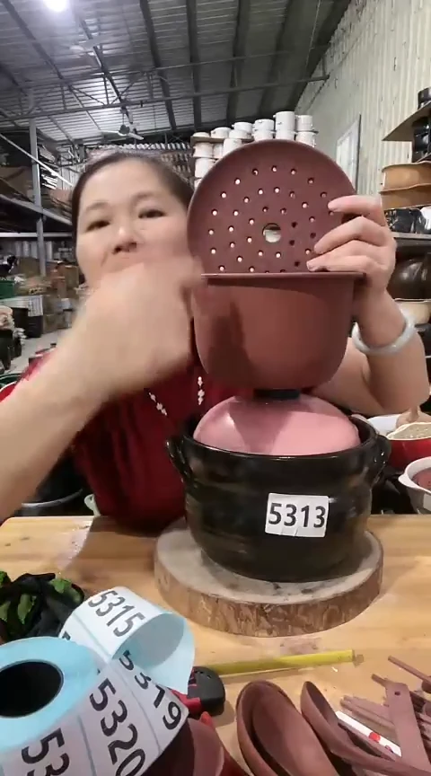 陶紫砂小蒸屉+小蒸片+瑕疵5313黑锅