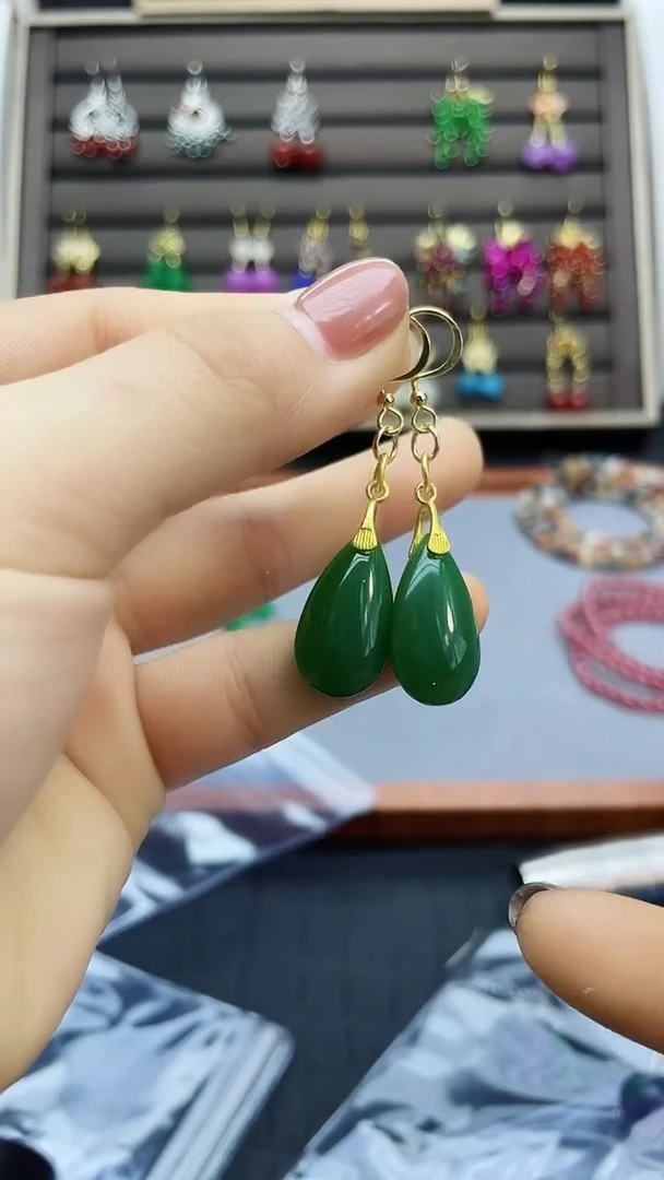 【闪购商品】和田玉耳饰14K金镶嵌206000