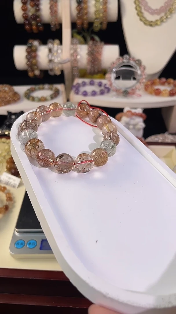 未镶嵌手串水晶彩发晶12m+