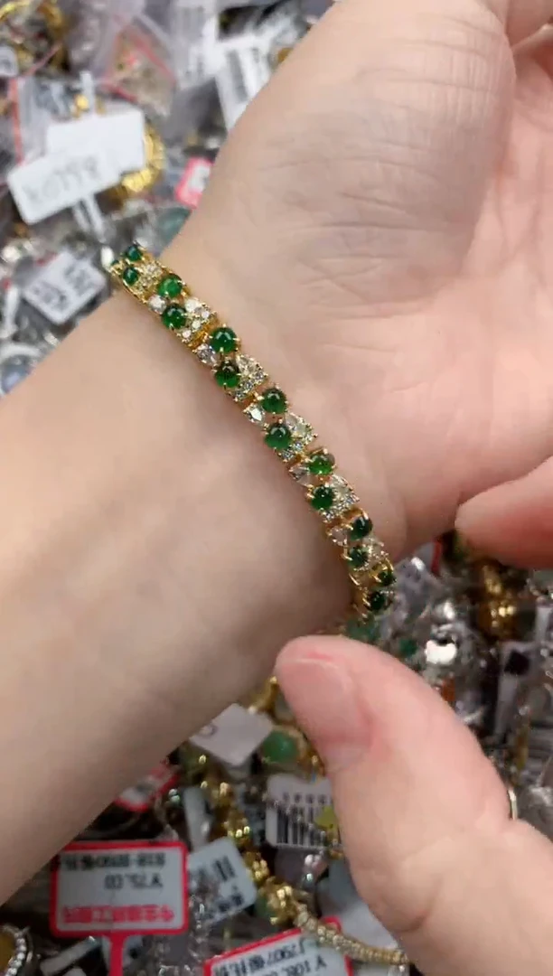 银S925镶嵌戒指翡翠161616       2