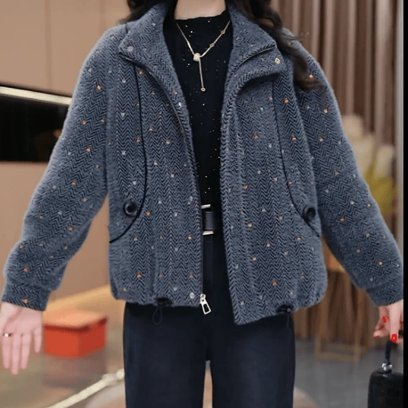 B246【短外套】2025秋冬新款时尚优雅气质女装休闲保暖加厚短外套