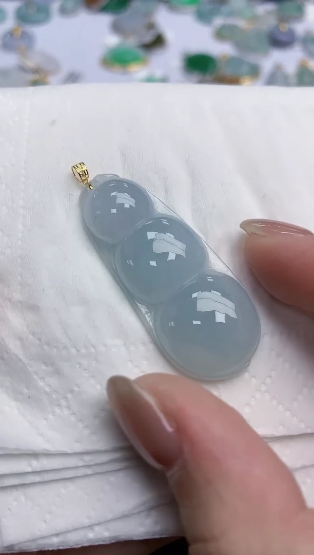 【闪购商品】翡翠颈饰18K金镶嵌天然缅甸翡翠A货