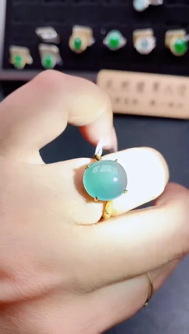 银S925镶嵌戒指翡翠212