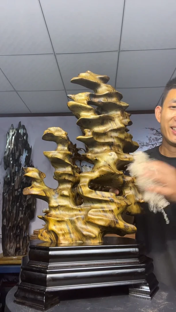 金丝楠木雕款【****晓金丝楠木工艺品摆件