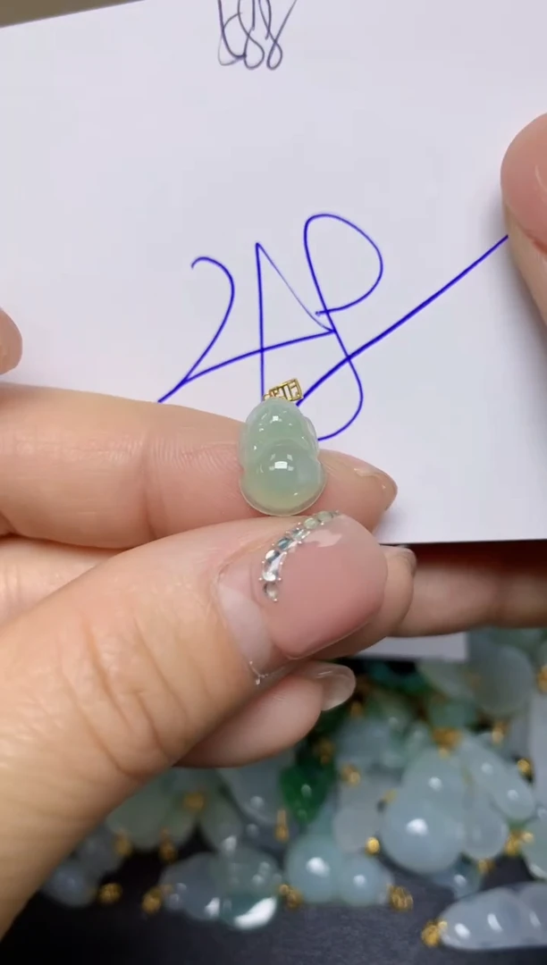 【闪购商品】翡翠挂件18K金镶嵌 天然翡翠A货