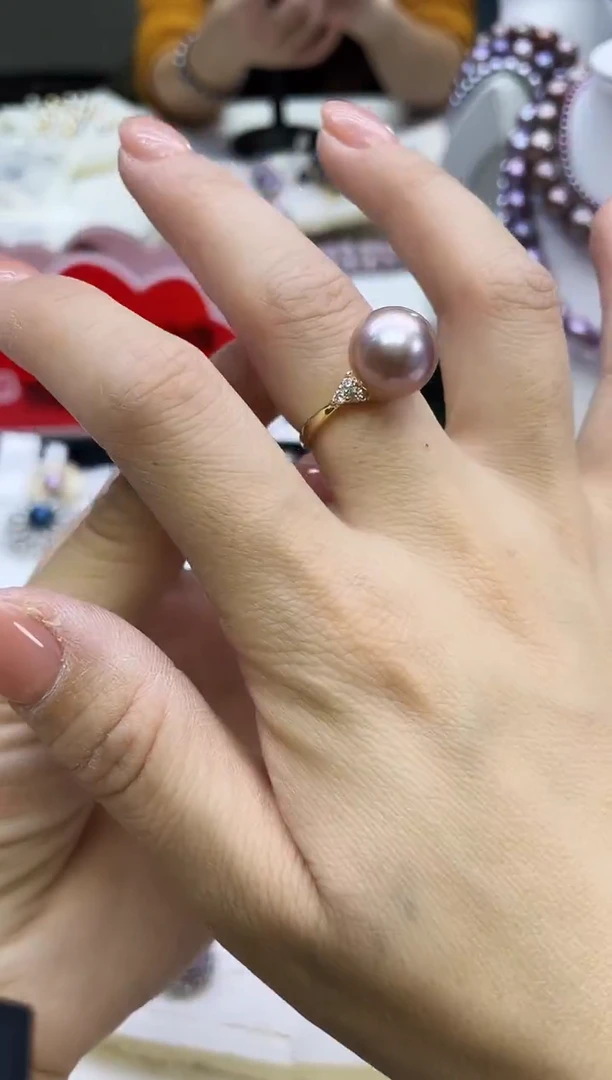 未镶嵌戒指淡水珍珠紫色系戒指