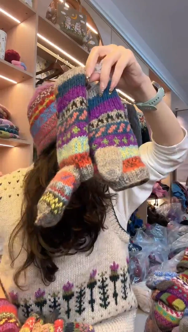 羊毛G****制百羊毛五指手套B512