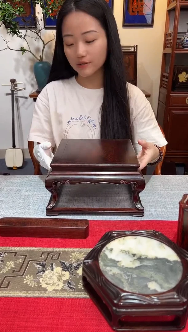 紫檀木类成套家具案台  底座