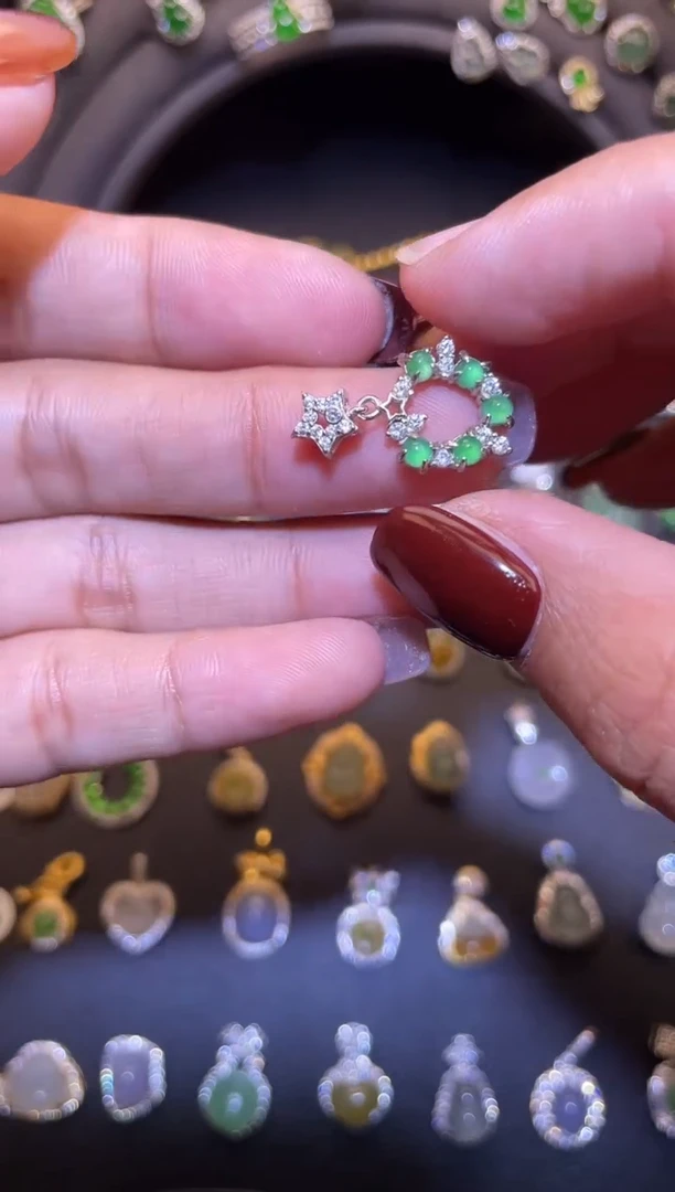 吊坠(不含链)银S925镶嵌翡翠1